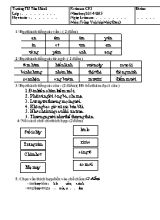 Đề kiểm tra học kỳ I môn Tiếng Việt Lớp 1 - Năm học 2014-2015 - Trường TH Tân Hòa 2